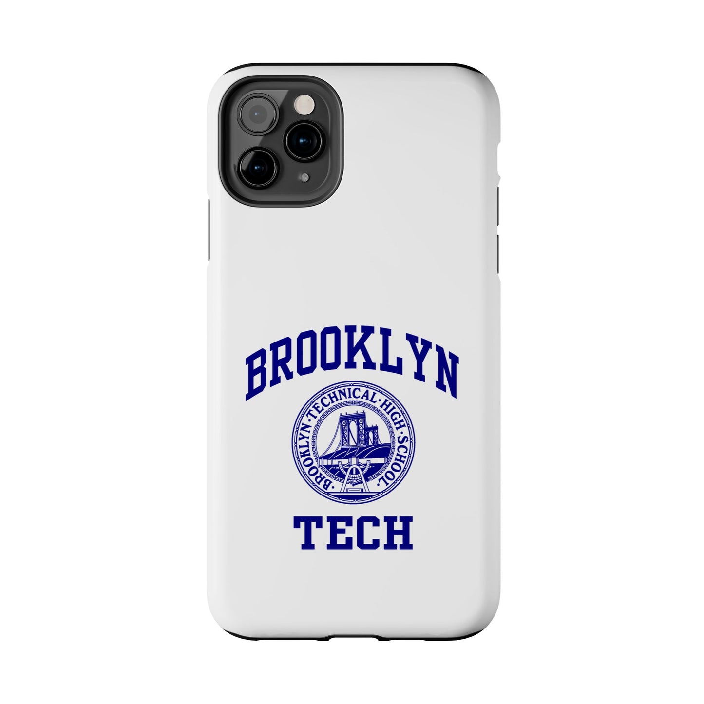 Brooklyn Tech Classic Logo - Tough Phone Cases - White With Navy-Blue Graphic
