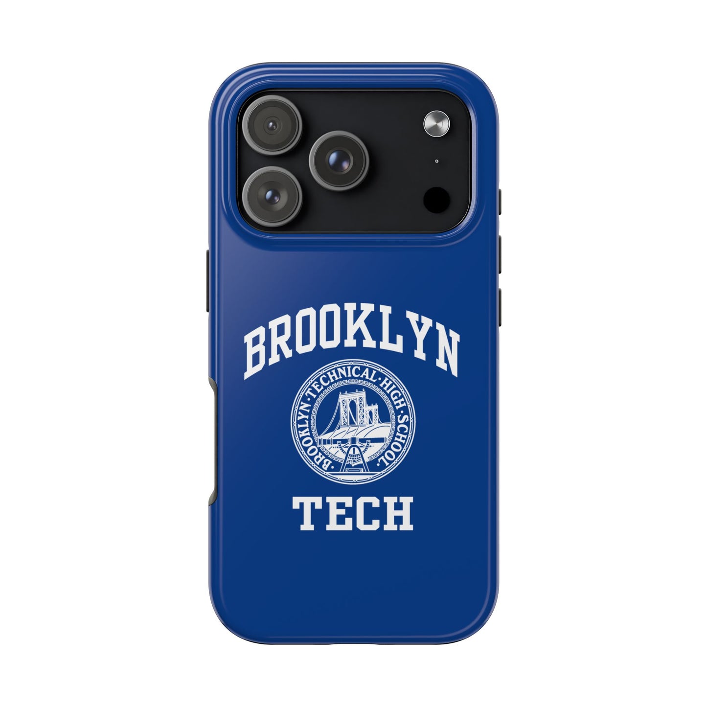 Brooklyn Tech Classic Logo - Tough Phone Cases - Navy blue with white graphics