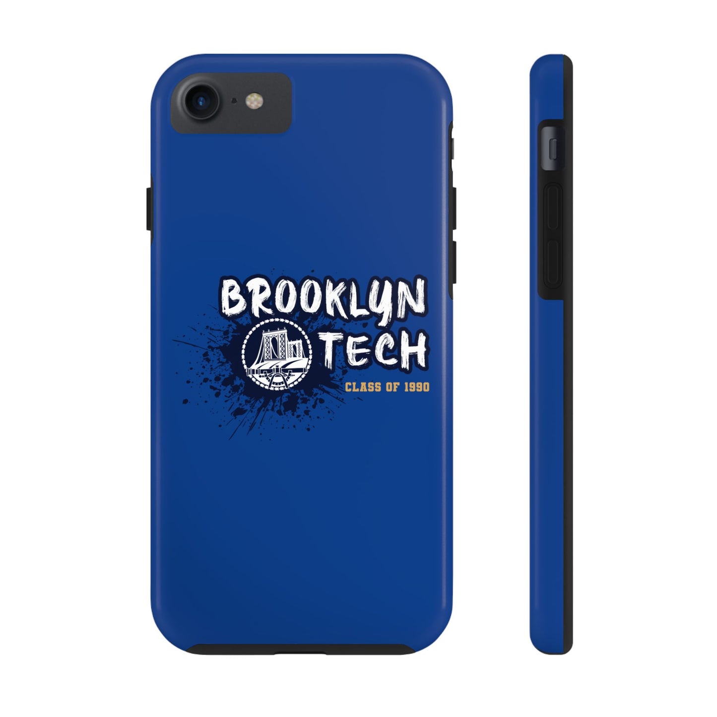 Class Of 1990 Commemorative Tough Phone Cases - Gold Font With Dark Blue Background