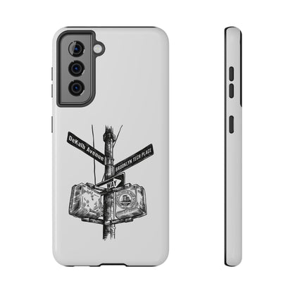 Dekalb Ave & Brooklyn Tech Pl (black graphic) - Impact-Resistant Phone Cases - White