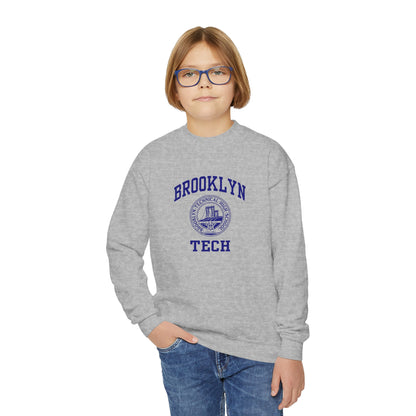 Family - Classic Brooklyn Tech Logo - Youth Crewneck Sweatshirt