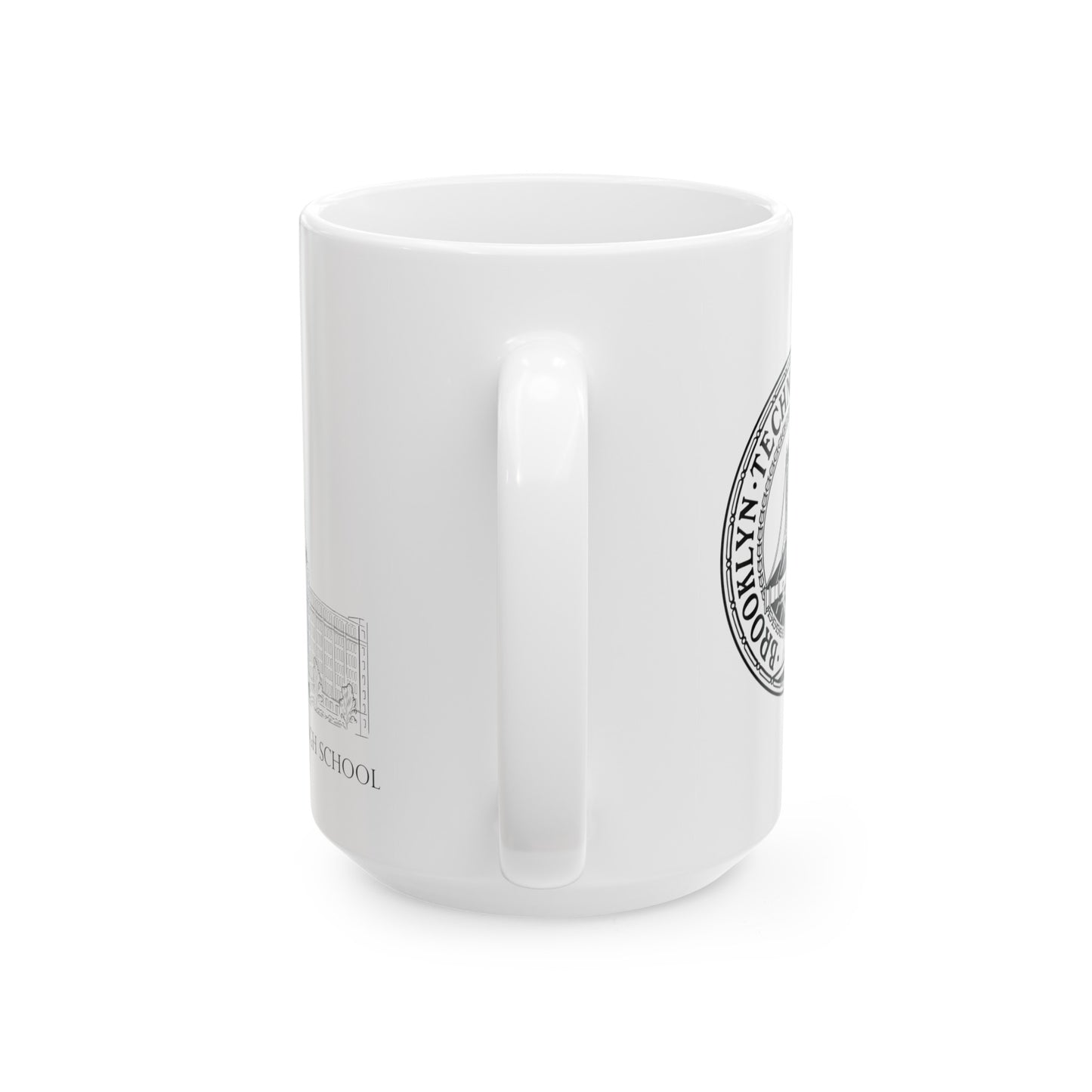 Tech Building - Ceramic Mug, (11oz, 15oz) - B&w