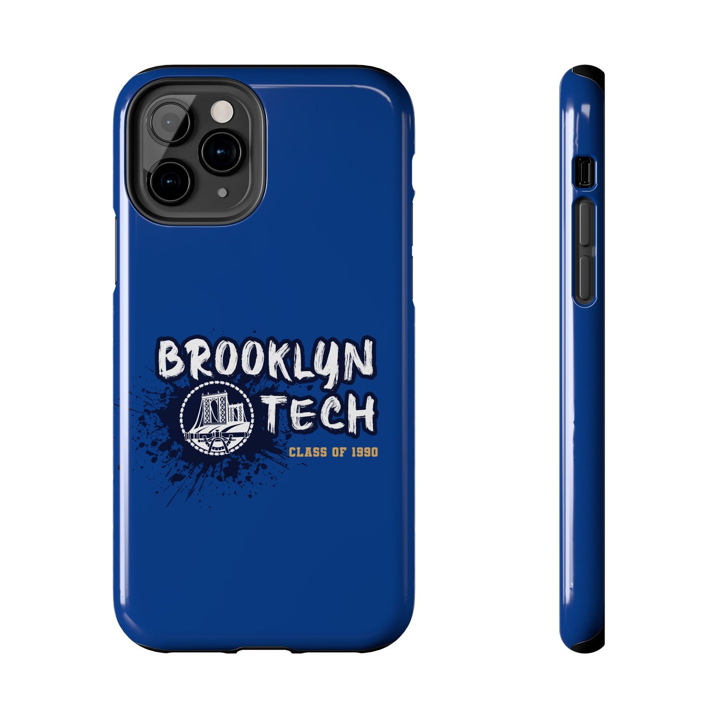 Class Of 1990 Commemorative Tough Phone Cases - Gold Font With Dark Blue Background