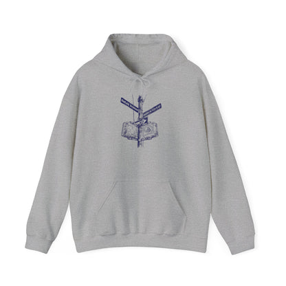 Boutique - Dekalb Ave & Brooklyn Tech Pl - (navy Graphic) Men's Heavy Blend™ Hooded Sweatshirt