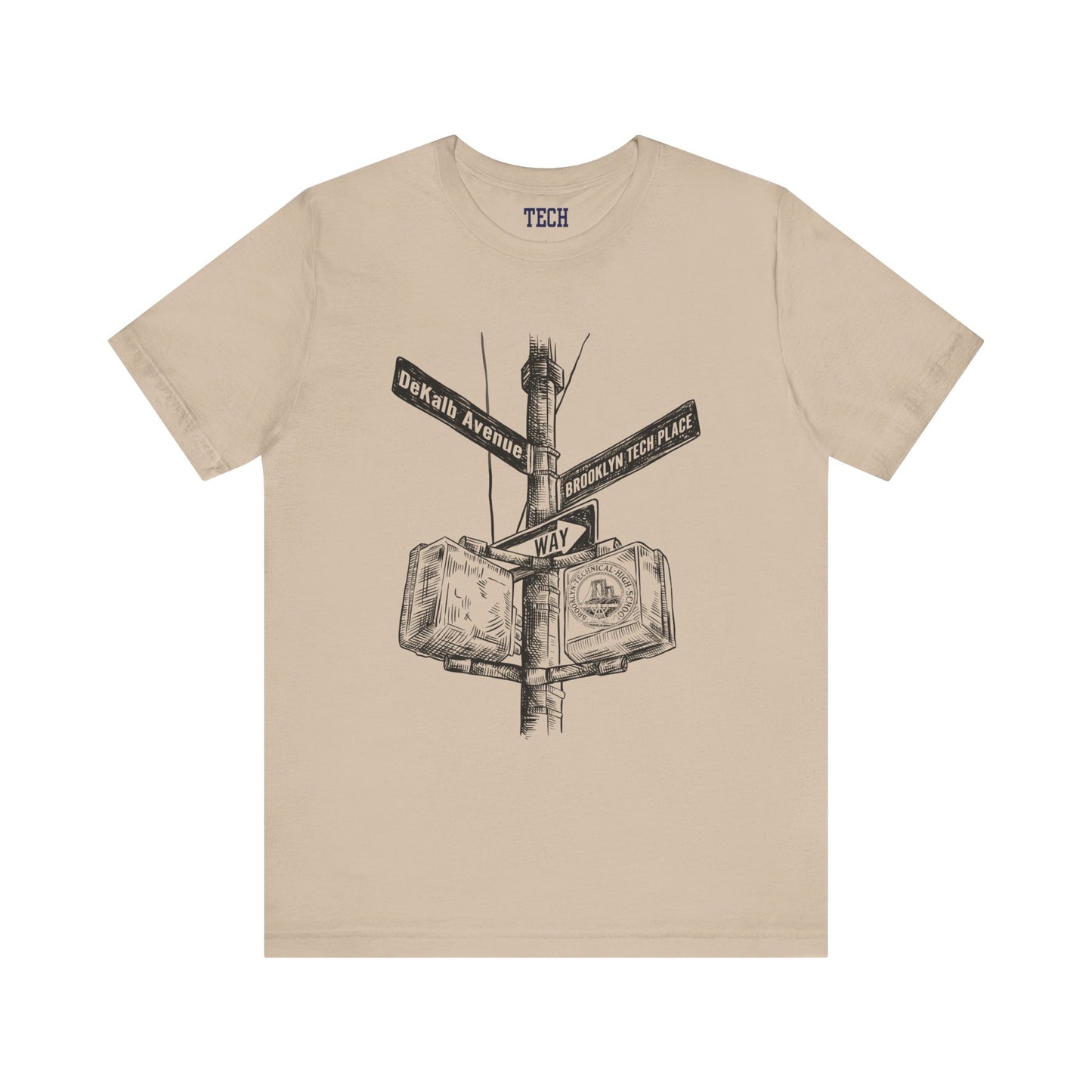Boutique - DeKalb Ave & Brooklyn Tech Pl - Men's Jersey Short Sleeve T-Shirt - Black Graphic