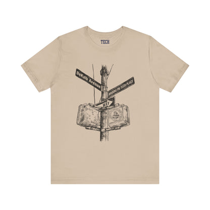 Boutique - DeKalb Ave & Brooklyn Tech Pl - Men's Jersey Short Sleeve T-Shirt - Black Graphic