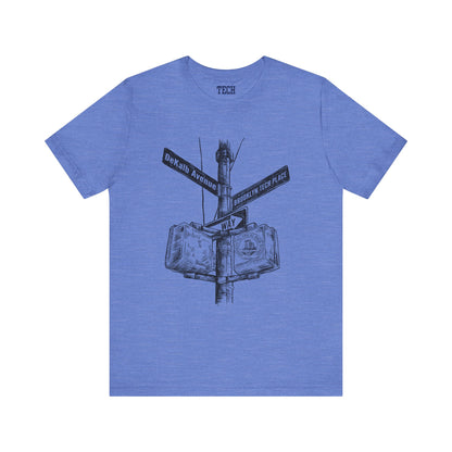 Boutique - DeKalb Ave & Brooklyn Tech Pl - Men's Jersey Short Sleeve T-Shirt - Black Graphic