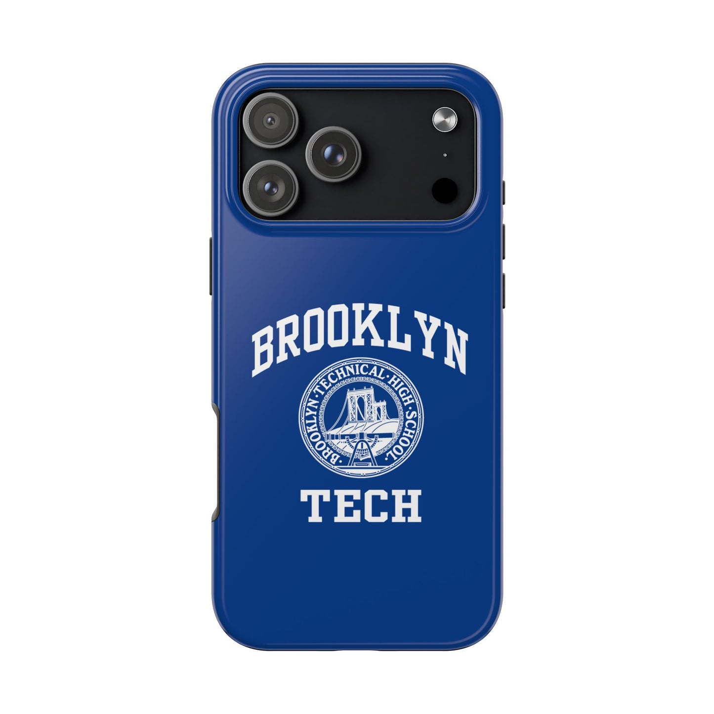Brooklyn Tech Classic Logo - Tough Phone Cases - Navy blue with white graphics