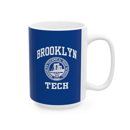 Classic Brooklyn Tech Logo - Ceramic Mug, (11oz, 15oz) - Navy