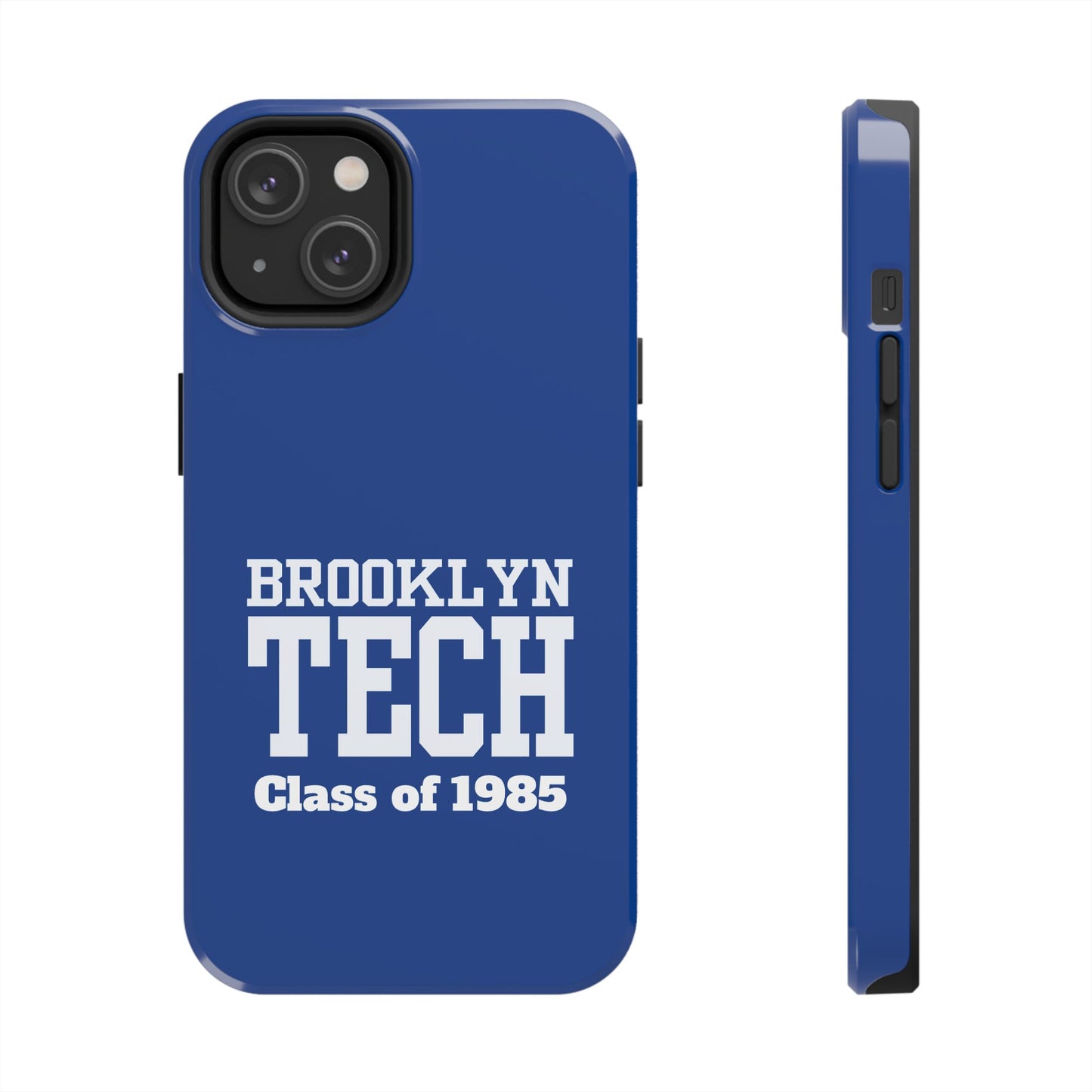 Brooklyn Tech Class Of 1985 Tough Phone Case - Navy-Blue With White Graphics
