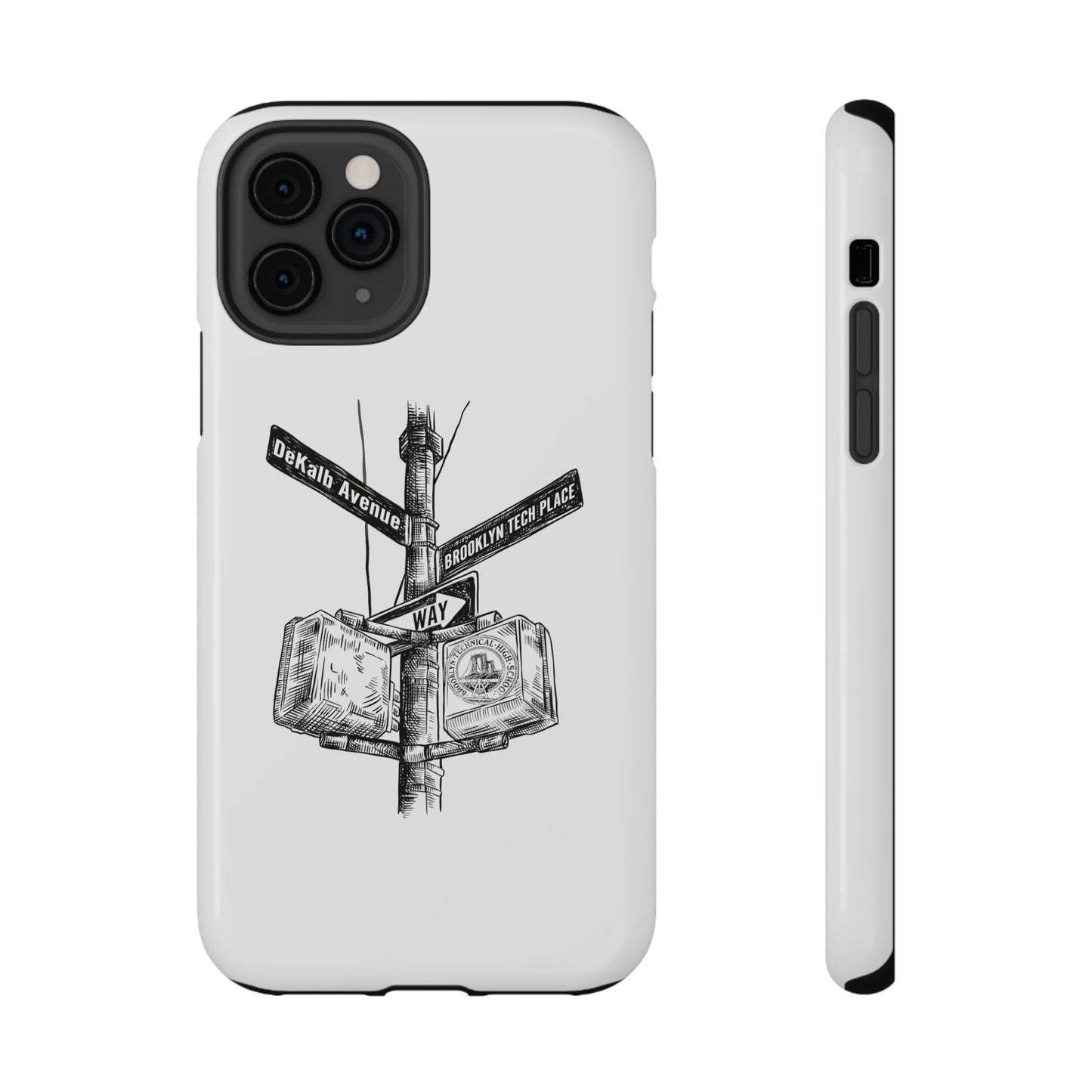 Dekalb Ave & Brooklyn Tech Pl - Impact-Resistant Phone Cases - White