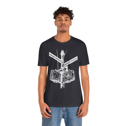 Boutique - DeKalb Avenue & Brooklyn Tech Place - white graphic - Men's  Jersey Short Sleeve T-Shirt