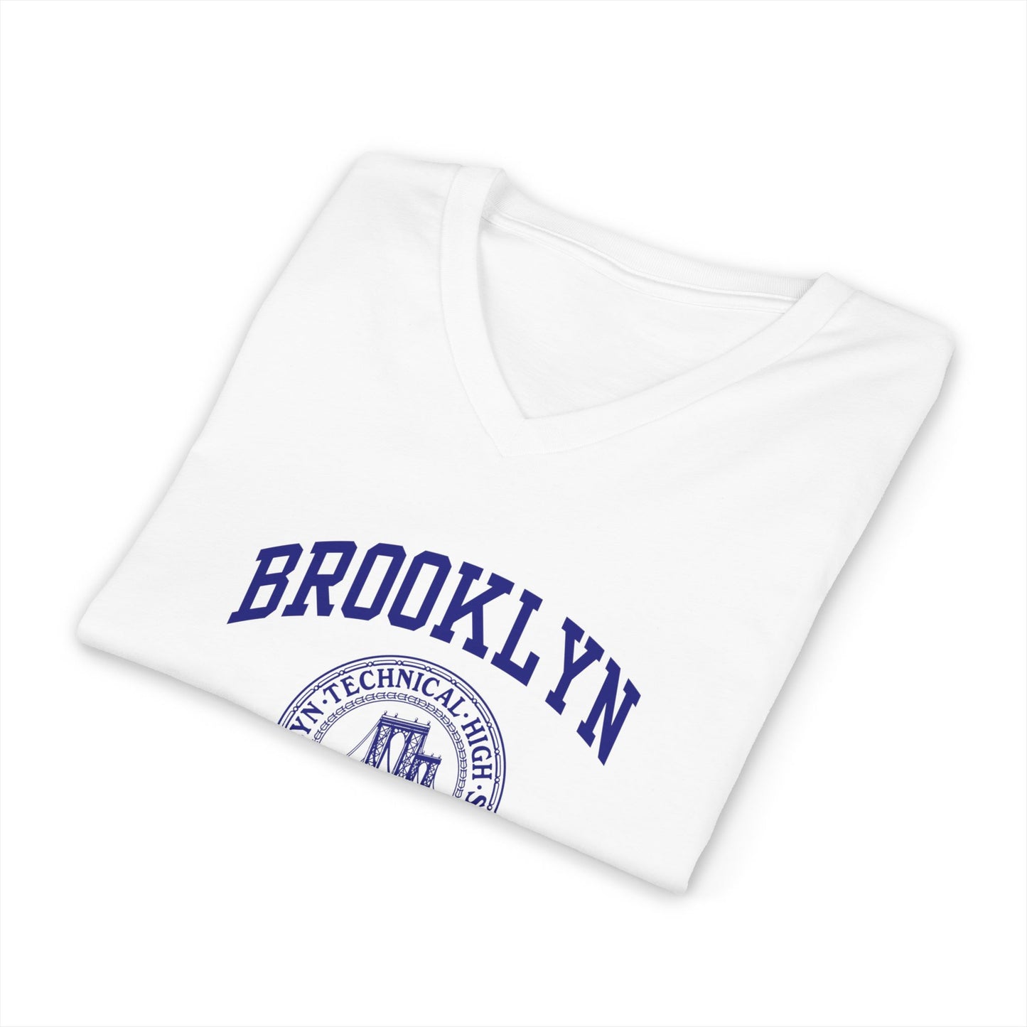Classic Brooklyn Tech Logo - Men's Short Sleeve V-Neck Jersey Tee