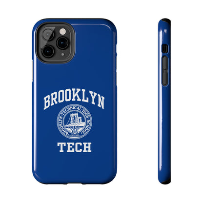 Brooklyn Tech Classic Logo - Tough Phone Cases - Navy blue with white graphics