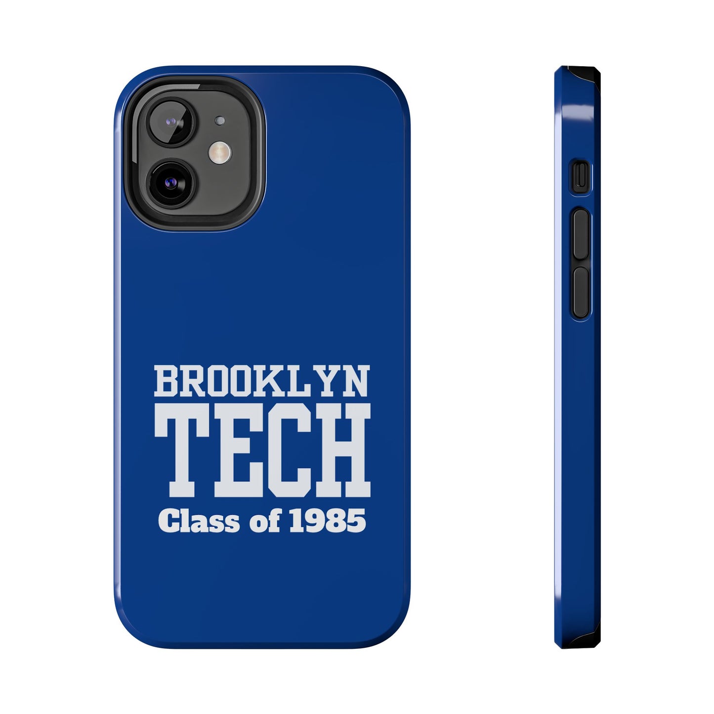 Brooklyn Tech Class Of 1985 Tough Phone Case - Navy-Blue With White Graphics