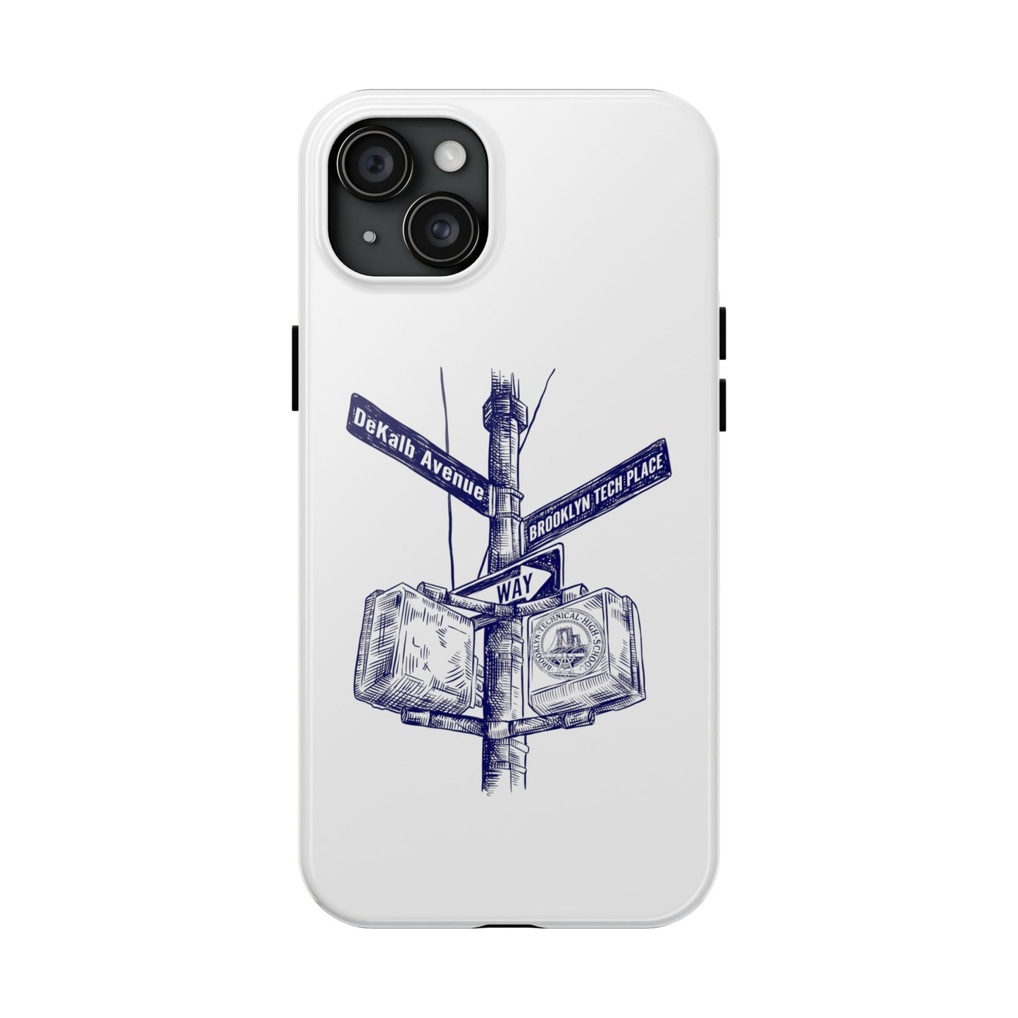 Dekalb Ave & Brooklyn Tech Place - Tough Phone Cases - White