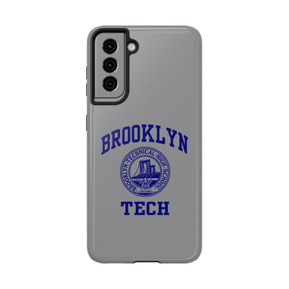 Brooklyn Tech Classic Logo - Tough Phone Case - Grey with Navy-Blue graphics