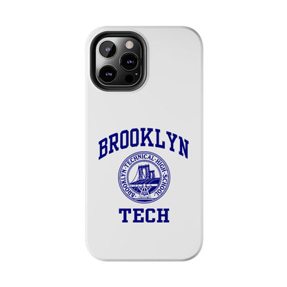 Brooklyn Tech Classic Logo - Tough Phone Cases - White with navy-blue graphic