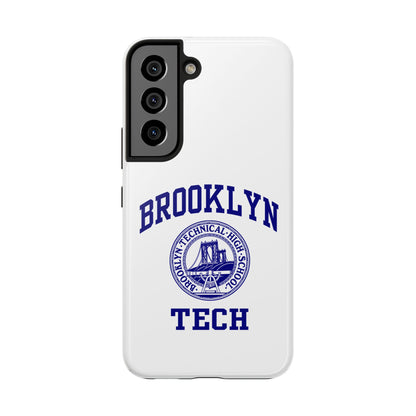 Brooklyn Tech Classic Logo - Tough Phone Cases - White With Navy-Blue Graphic