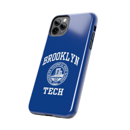 Brooklyn Tech Classic Logo - Tough Phone Cases - Navy blue with white graphics