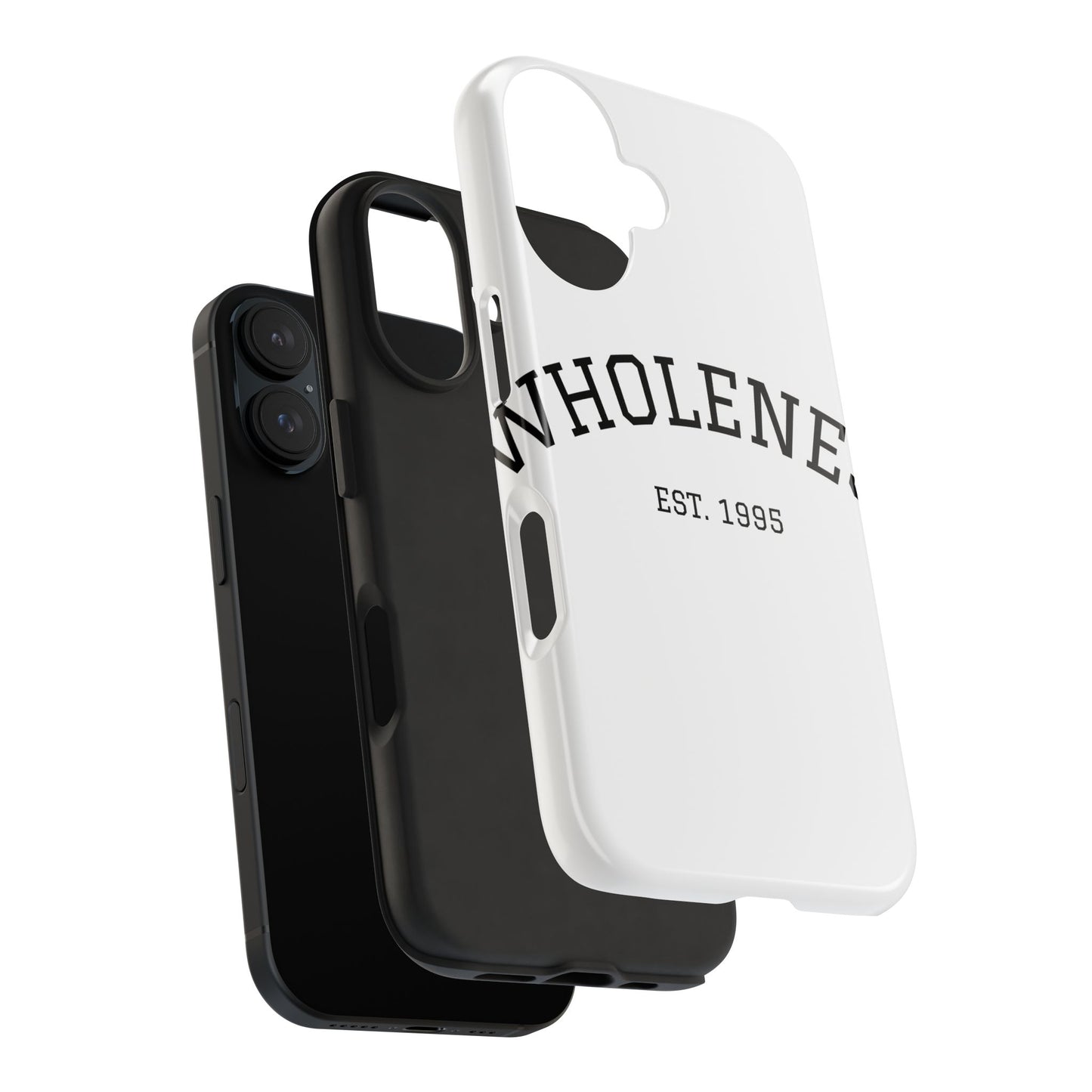 Wholeness Est. 1995 Tough Phone Case — Minimal Arch Text Protective Cover
