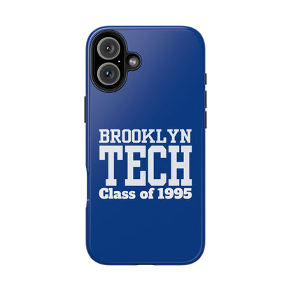 Brooklyn Tech Class of 1995 Tough Phone Case - Blue with white graphics