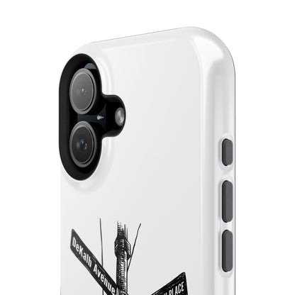 Dekalb Ave & Brooklyn Tech Pl (black graphic) - Impact-Resistant Phone Cases - White