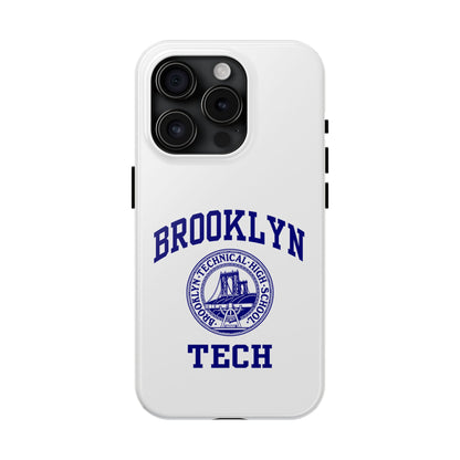 Brooklyn Tech Classic Logo - Tough Phone Cases - White with navy-blue graphic