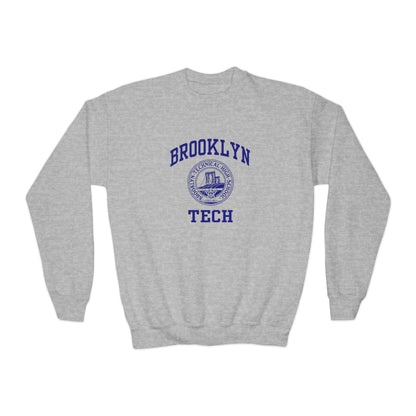 Family - Classic Brooklyn Tech Logo - Youth Crewneck Sweatshirt