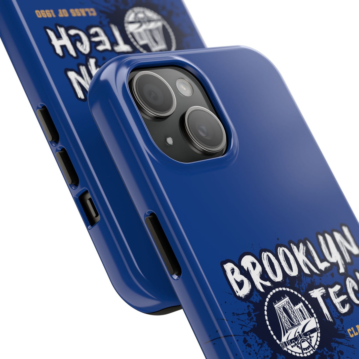 Class Of 1990 Commemorative Tough Phone Cases - Gold Font With Dark Blue Background