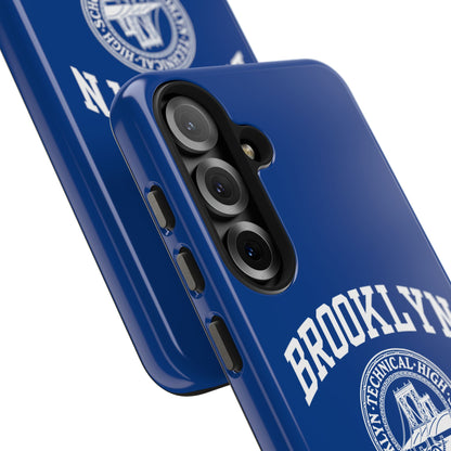 Brooklyn Tech Classic Logo - Tough Phone Cases - Navy blue with white graphics
