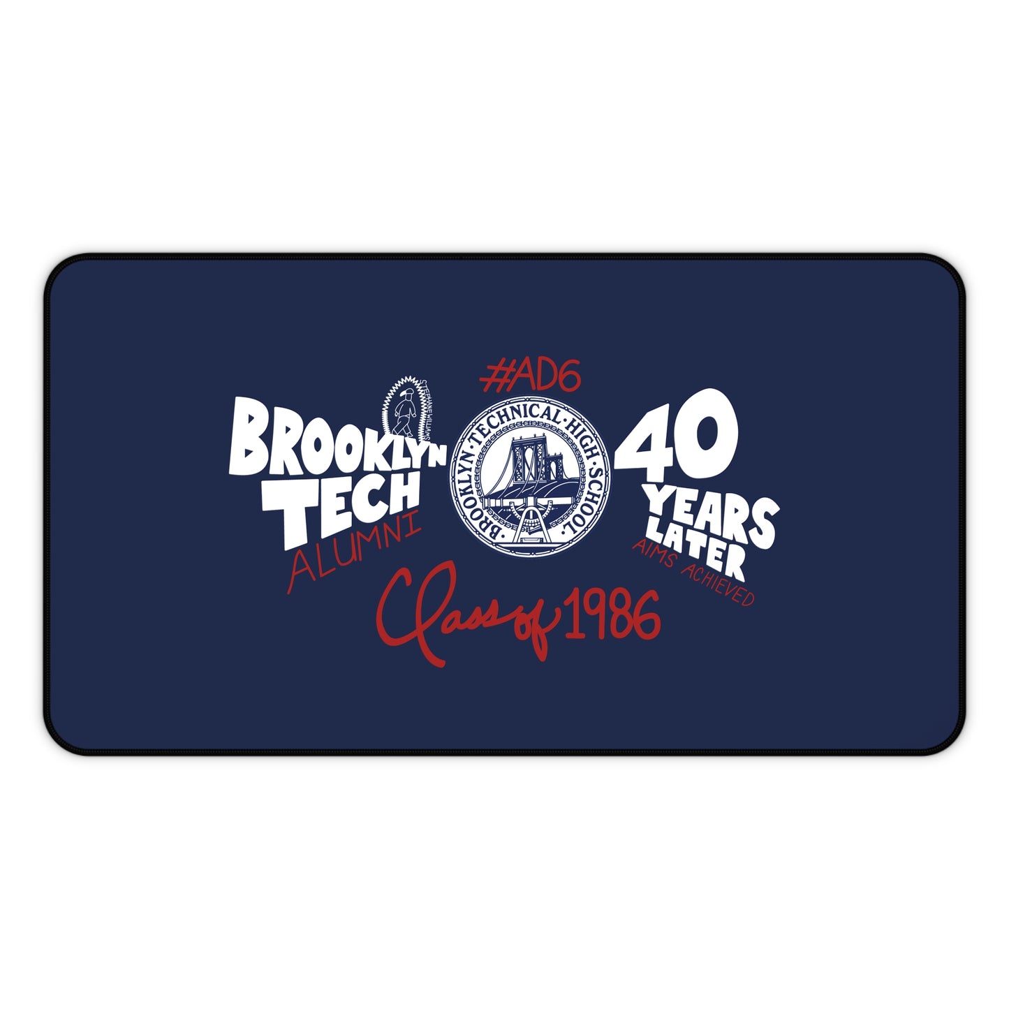 Class of 1986 Alumni 40th Reunion Desk Mat — White logo