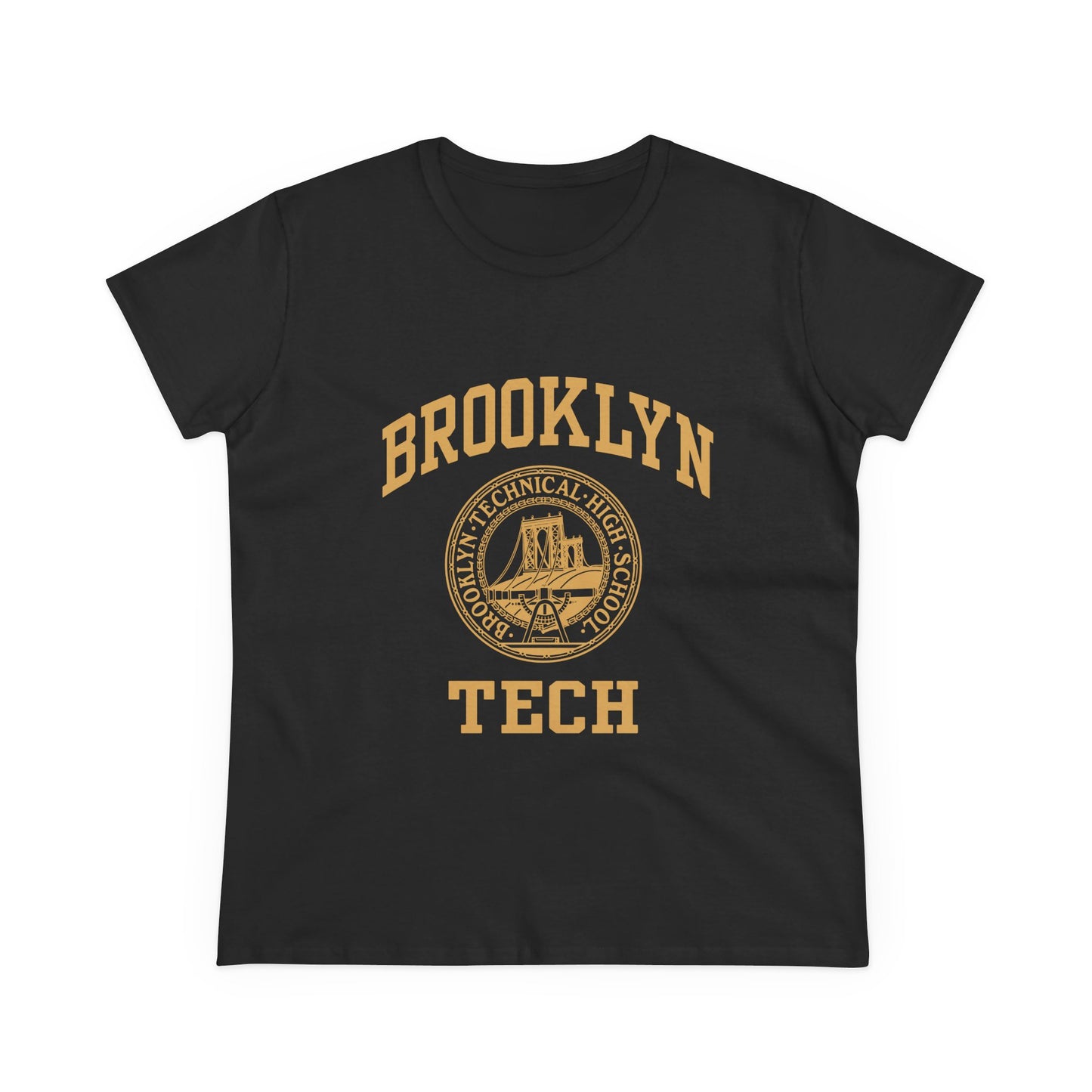 Classic Logo with Brooklyn Tech - Gildan's Ladies Midweight Cotton T-Shirt