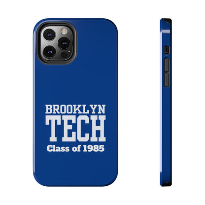 Brooklyn Tech Class Of 1985 Tough Phone Case - Navy-Blue With White Graphics