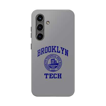 Brooklyn Tech Classic Logo - Tough Phone Case - Grey with Navy-Blue graphics