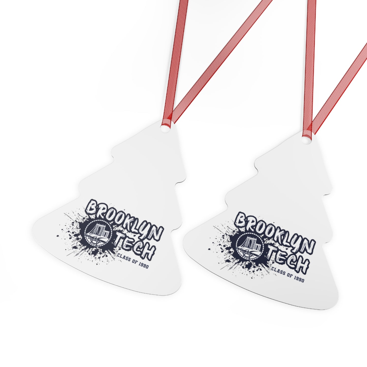 Class Of 1990 Commemorative Metal Ornaments - Navy Font