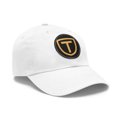 Shield With T Logo - Hat With Circular Leather Patch - Gold