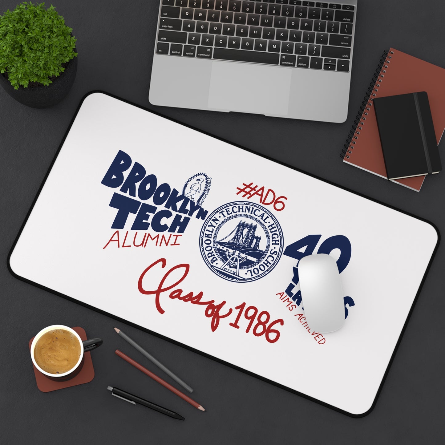 Class of 1986 40th Reunion Desk Mat - Navy logo