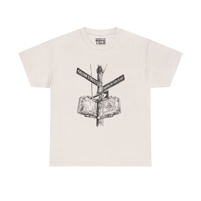 Boutique - Fulton St & Brooklyn Tech Pl - (Black Graphic) Men's Heavy Cotton T-Shirt