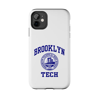 Brooklyn Tech Classic Logo - Tough Phone Cases - White with navy-blue graphic