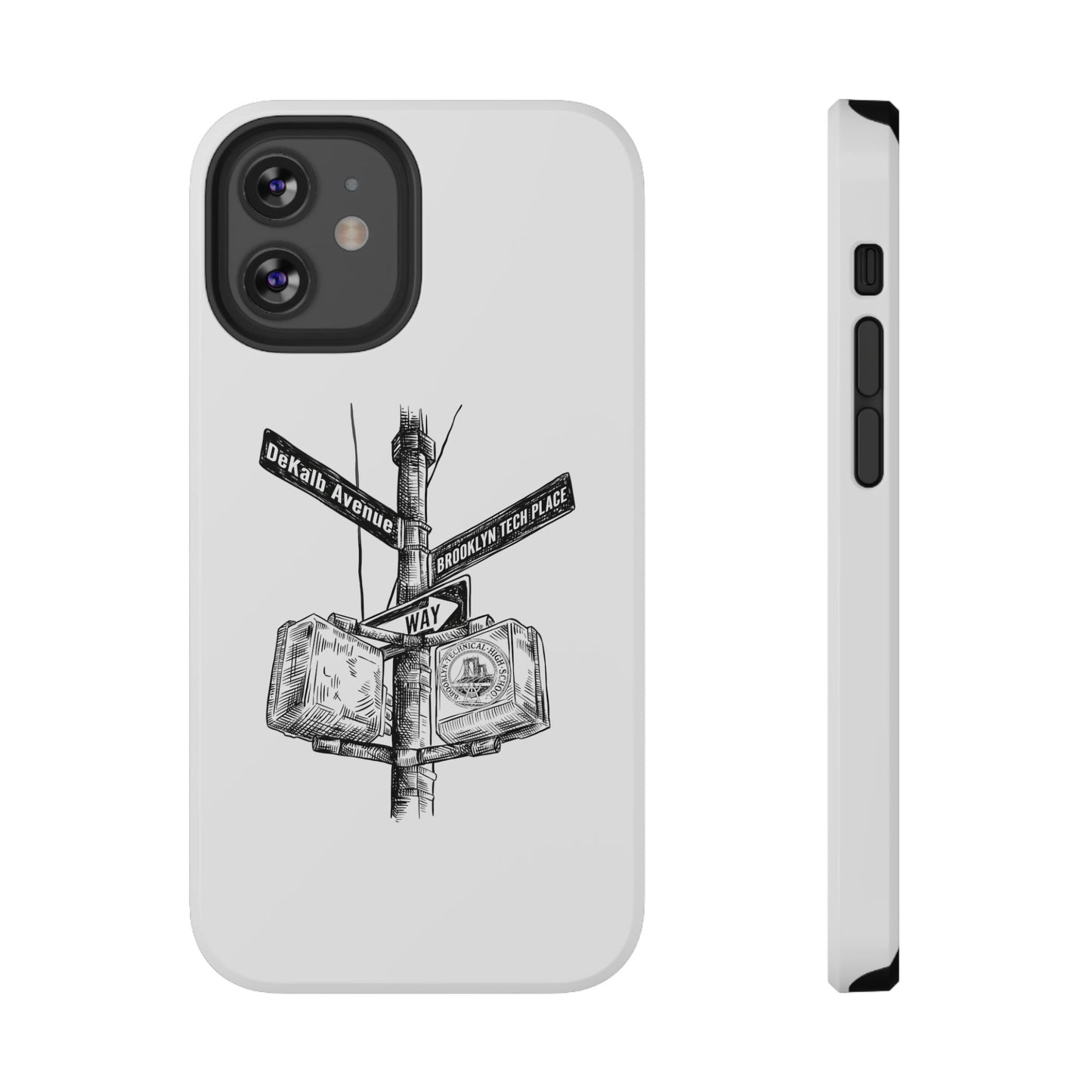 Dekalb Ave & Brooklyn Tech Pl - Impact-Resistant Phone Cases - White