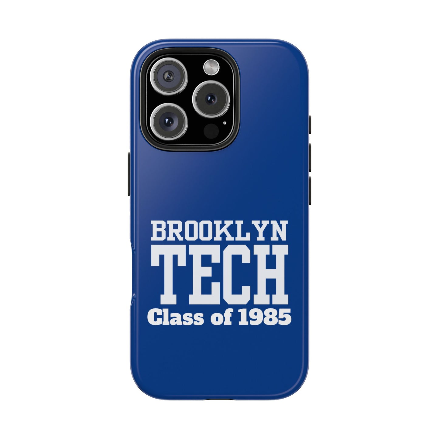 Brooklyn Tech Class Of 1985 Tough Phone Case - Navy-Blue With White Graphics