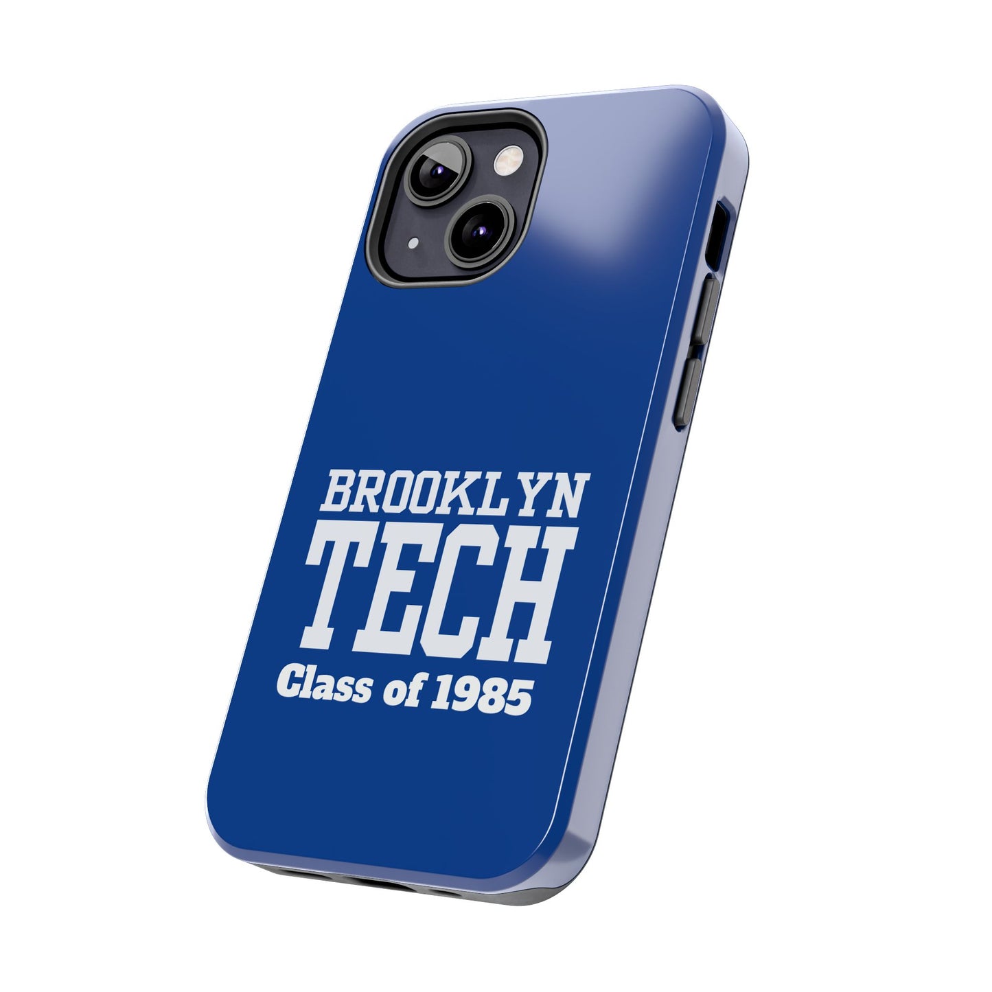 Brooklyn Tech Class Of 1985 Tough Phone Case - Navy-Blue With White Graphics