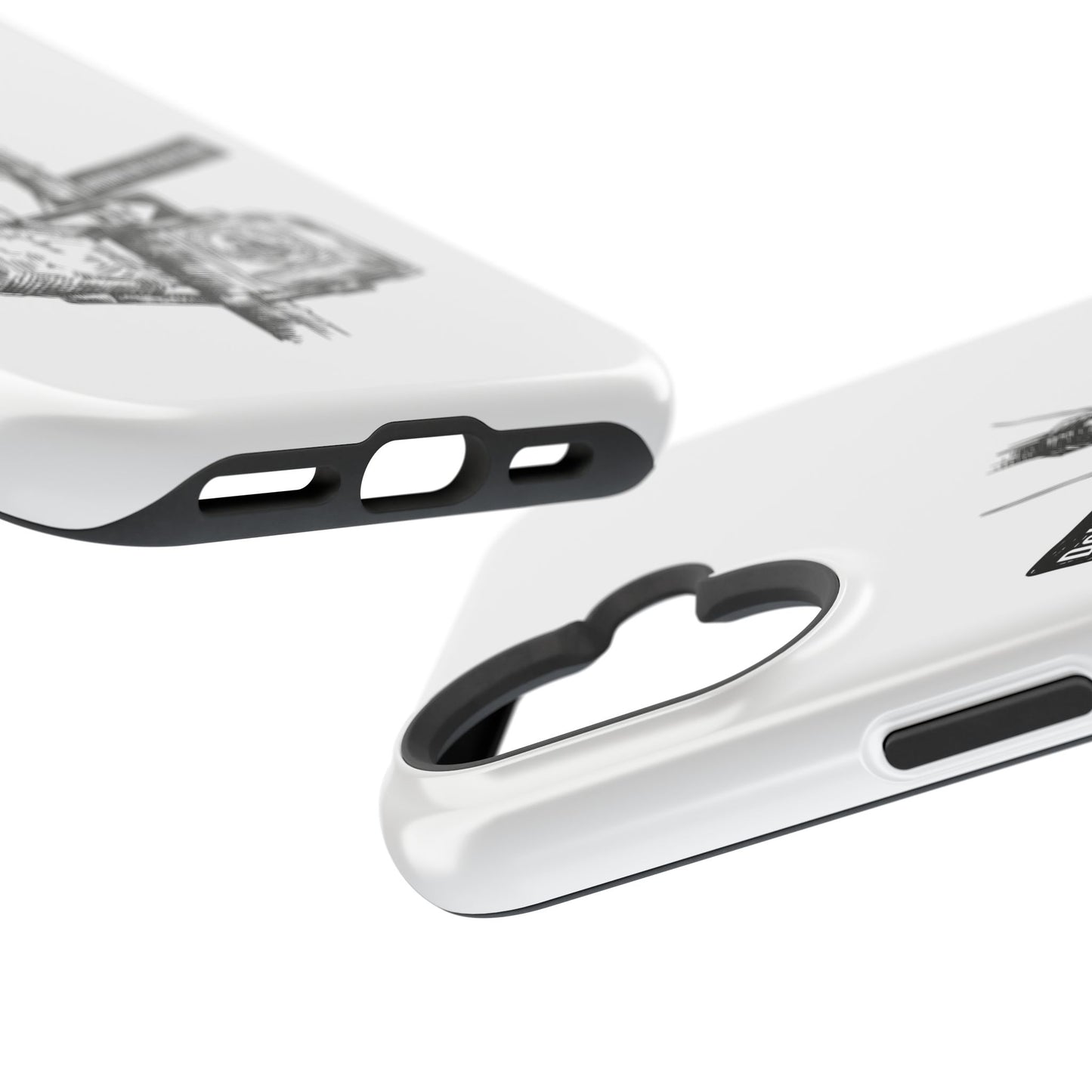 Dekalb Ave & Brooklyn Tech Pl (black graphic) - Impact-Resistant Phone Cases - White