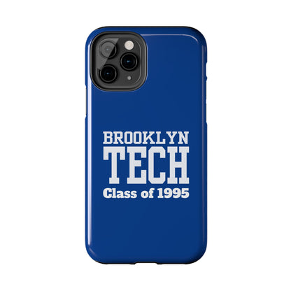 Brooklyn Tech Class of 1995 Tough Phone Case - Blue with white graphics