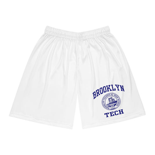 Classic Tech Logo: Basketball Shorts - (white)