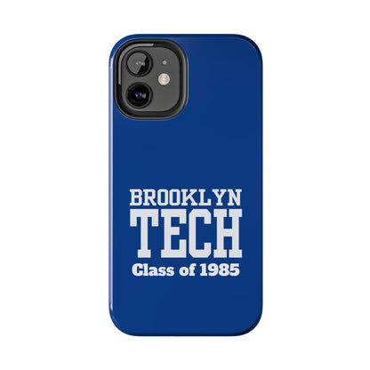 Brooklyn Tech Class Of 1985 Tough Phone Case - Navy-Blue With White Graphics