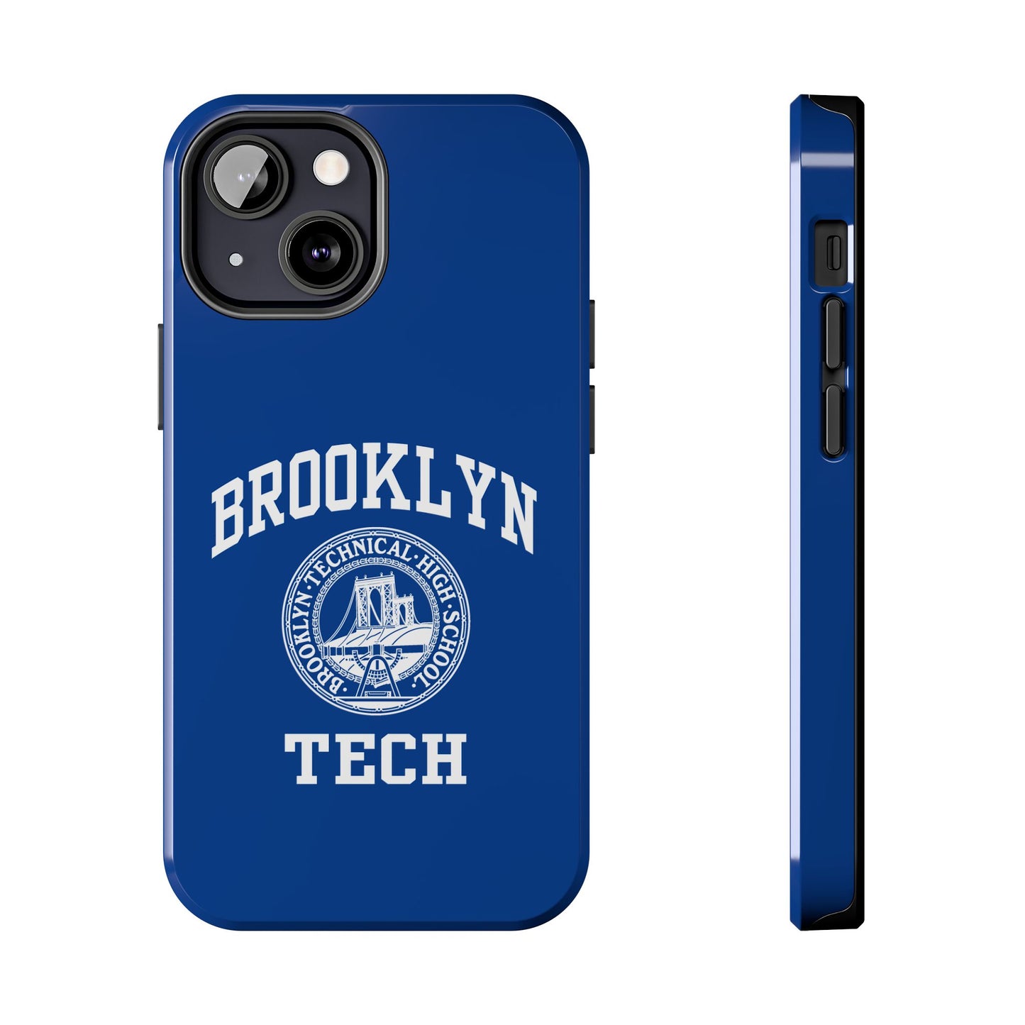 Brooklyn Tech Classic Logo - Tough Phone Cases - Navy blue with white graphics