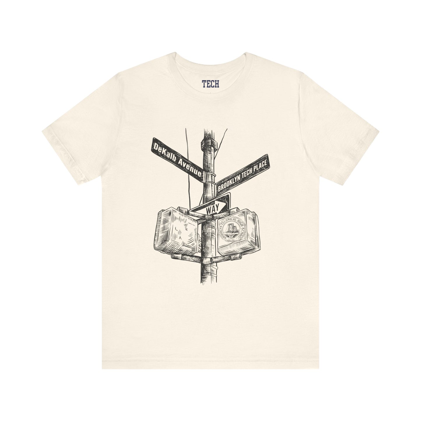 Boutique - DeKalb Ave & Brooklyn Tech Pl - Men's Jersey Short Sleeve T-Shirt - Black Graphic