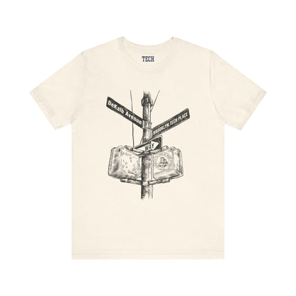 Boutique - DeKalb Ave & Brooklyn Tech Pl - Men's Jersey Short Sleeve T-Shirt - Black Graphic